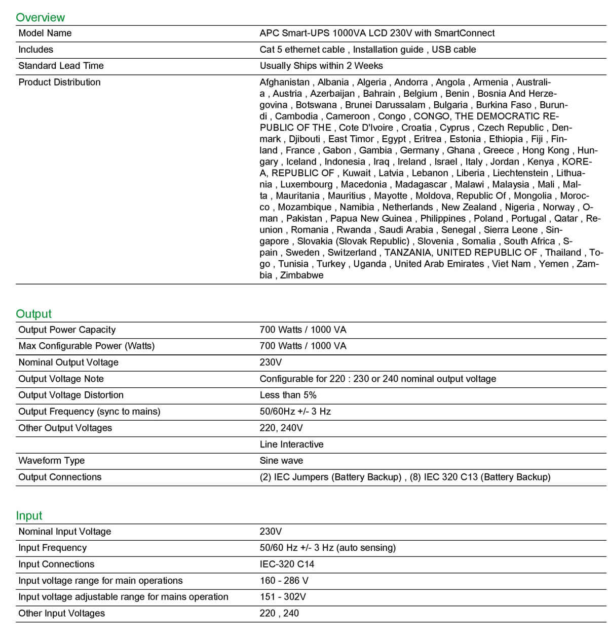 APC Smart-UPS 1000VA 230V SMT1000IC