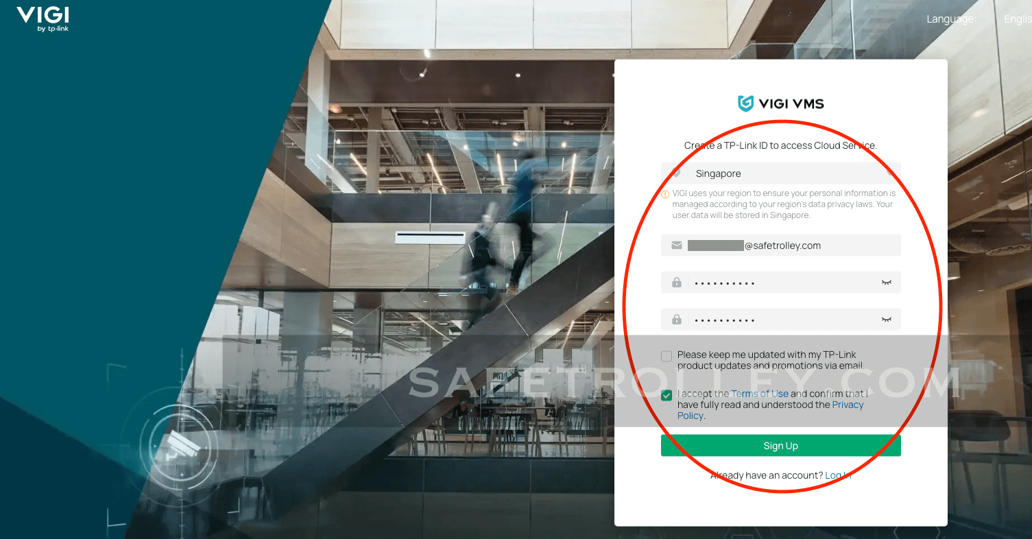 How to Sign up at TP Link Vigi VMS