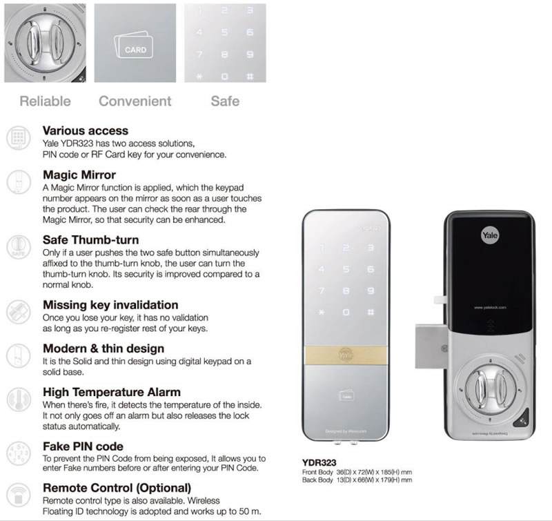 Yale Digital Door Lock YDR323