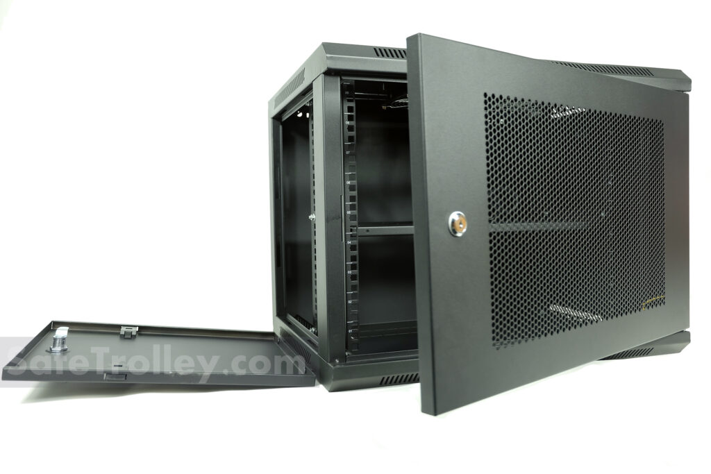 9U Wall Mount Server Rack W6409M Mesh Door - SafeTrolley